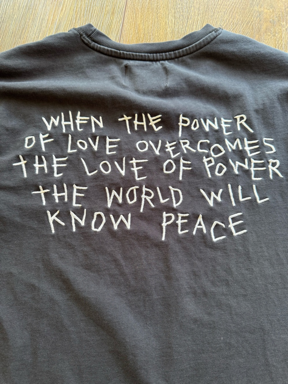 CHNGE Black PEACE Tee with Red Brand Patch Unisex